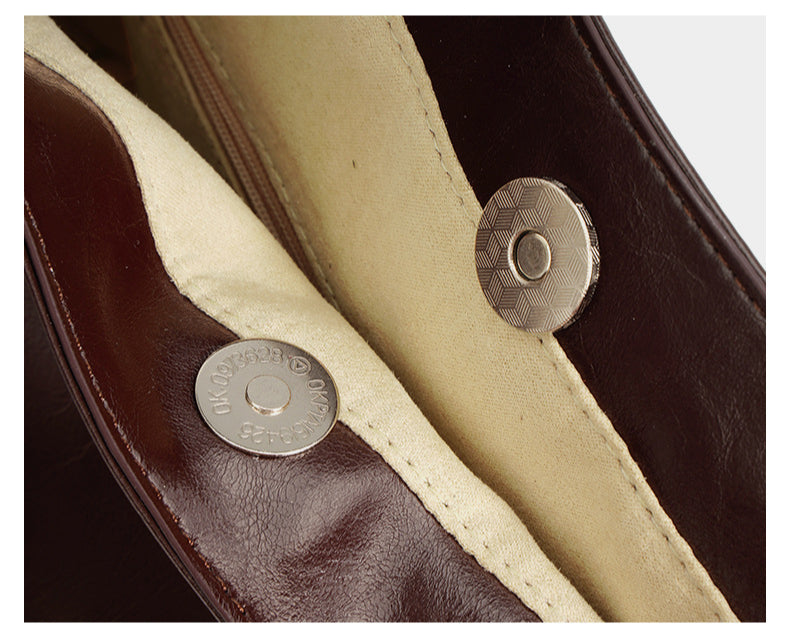 Retro Small Square Bag – Waxed Leather Shoulder Tote, Shiny Crossbody Bag-crossbody bags-black-Free Shipping Leatheretro