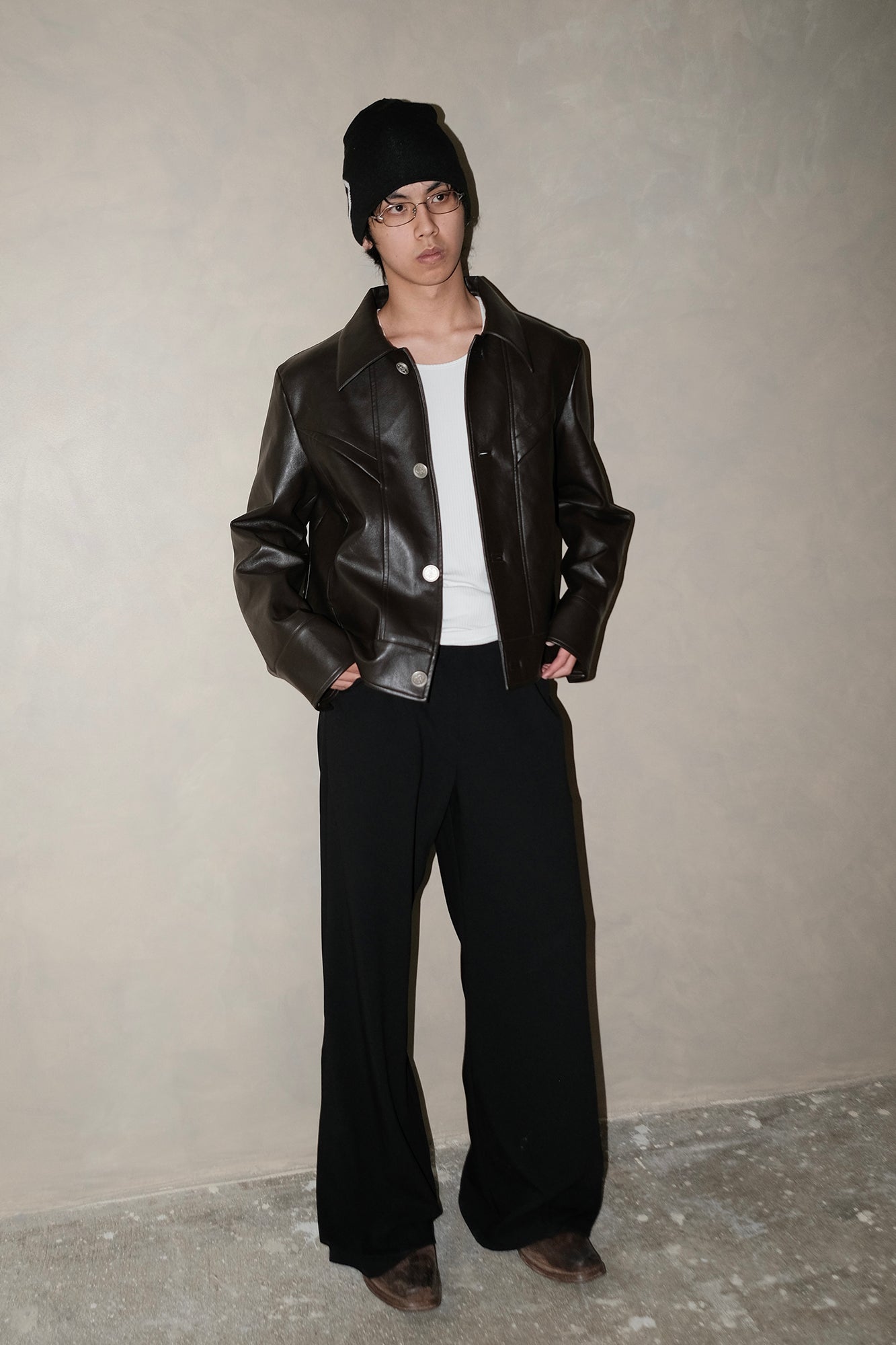 IN EXISTENCE Essential Paneled PU Jacket-Jacket-S-Free Shipping Leatheretro