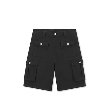 BONELESS Multi-Pocket Embroidered Patchwork Straight-Leg Shorts-Shorts-S-Free Shipping Leatheretro