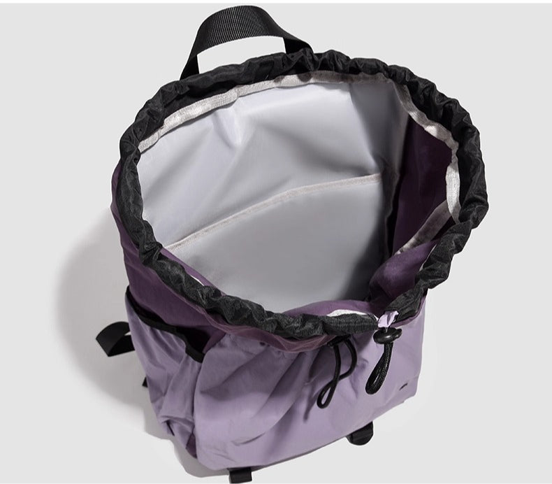 BOOM Contrast Color Drawstring Backpack-Purple-Free Shipping Leatheretro