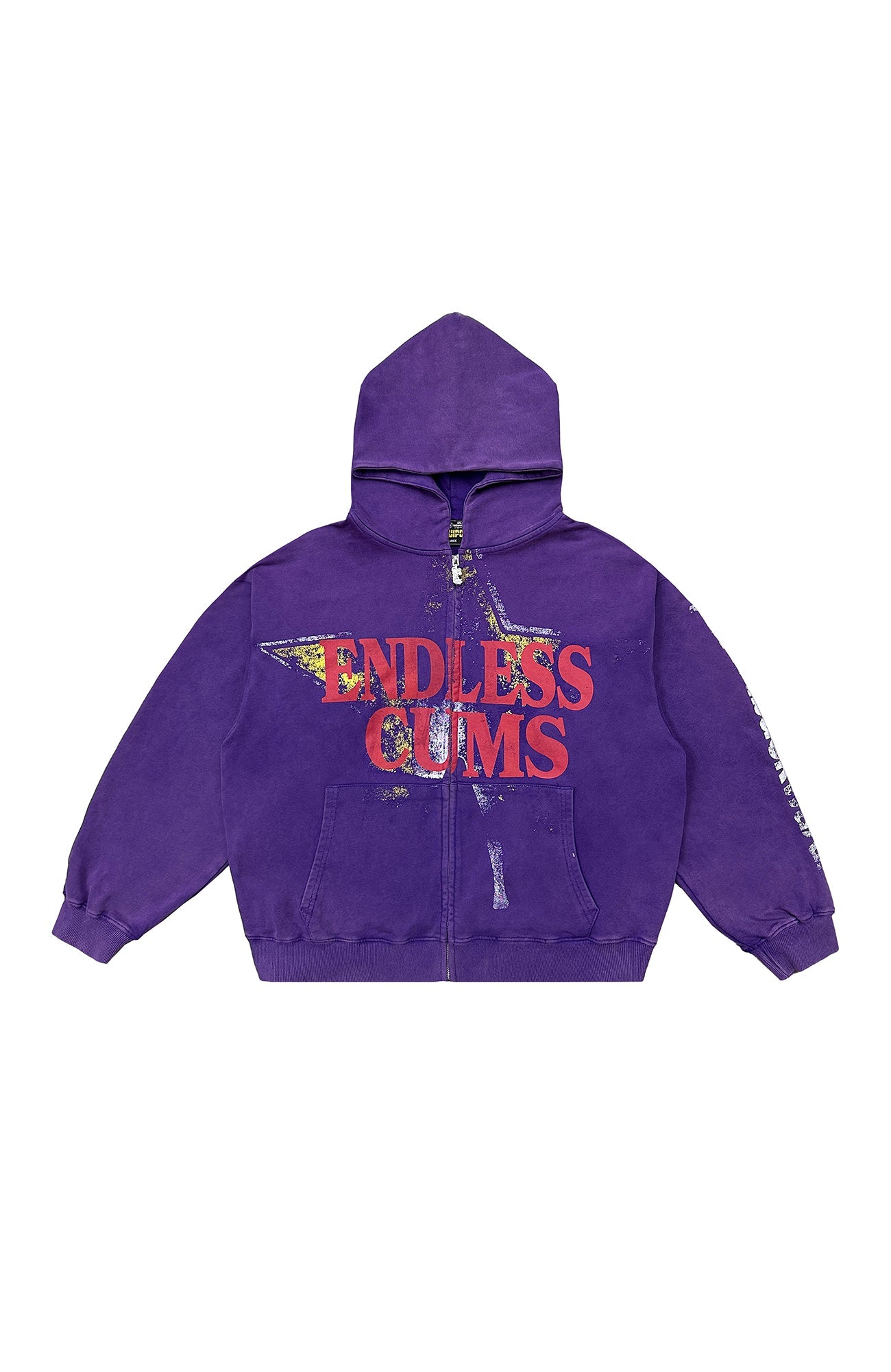 EVETS Star Graphic Zip-Up Hoodie-Jacket-S-Free Shipping Leatheretro