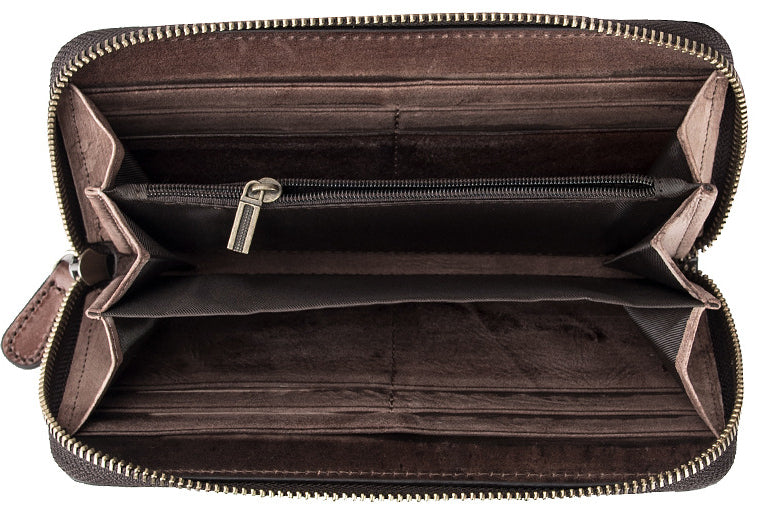 Genuine Leather Long Wallet-Handbags, Wallets & Cases-black-Free Shipping Leatheretro