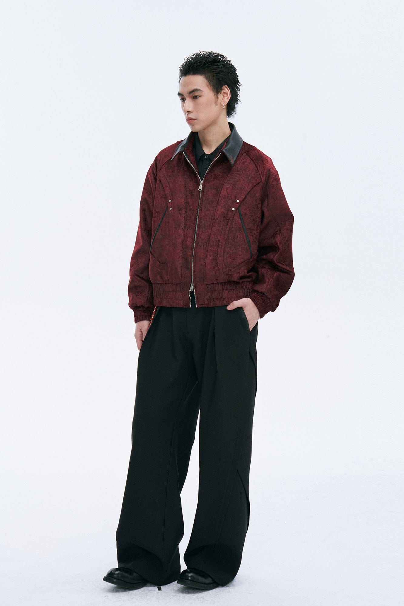 CATSSTAC Velvet Leather-Collar Elastic Jacket-Jacket-M-Gold-Free Shipping Leatheretro