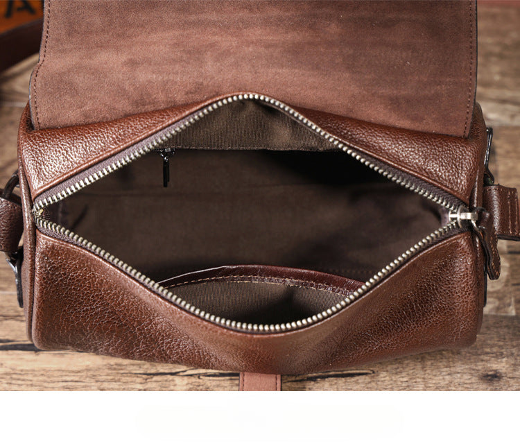 Genuine with Full-Grain Vegetable-Tanned Leather Bag-Handbags-Dark Coffee-Free Shipping Leatheretro