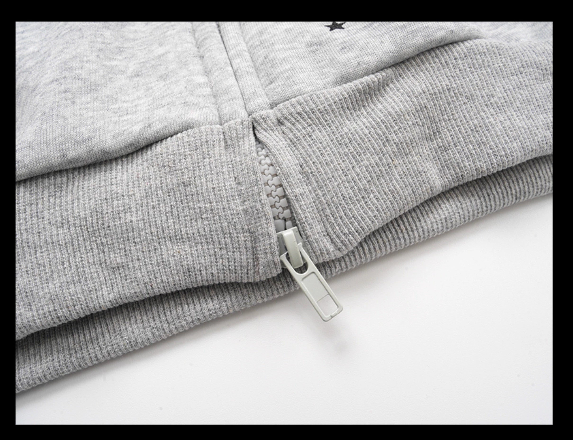 CLP Men's Gray Cartoon Rabbit Print Hooded Sweatshirt Jacket-Gray-S-Free Shipping Leatheretro