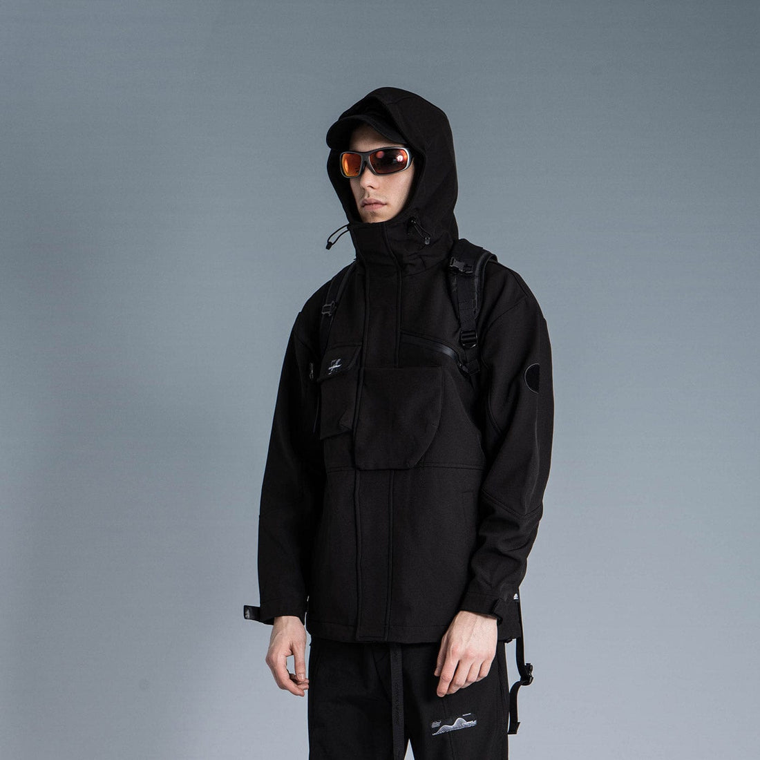 ENSHADOWER Asymmetrical Front Pocket Gorpcore Windbreaker-Jacket-M-Free Shipping Leatheretro