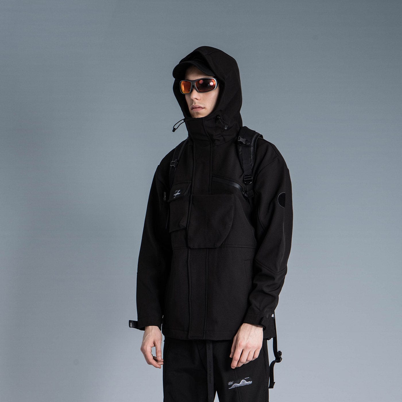 ENSHADOWER Asymmetrical Front Pocket Gorpcore Windbreaker-Jacket-M-Free Shipping Leatheretro