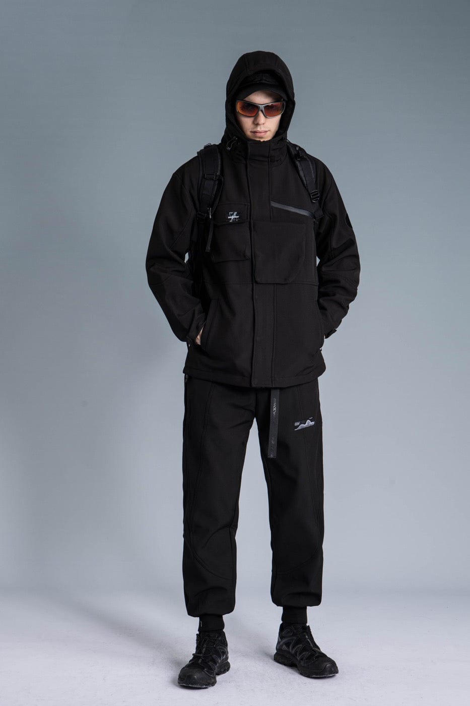 ENSHADOWER Asymmetrical Front Pocket Gorpcore Windbreaker-Jacket-M-Free Shipping Leatheretro