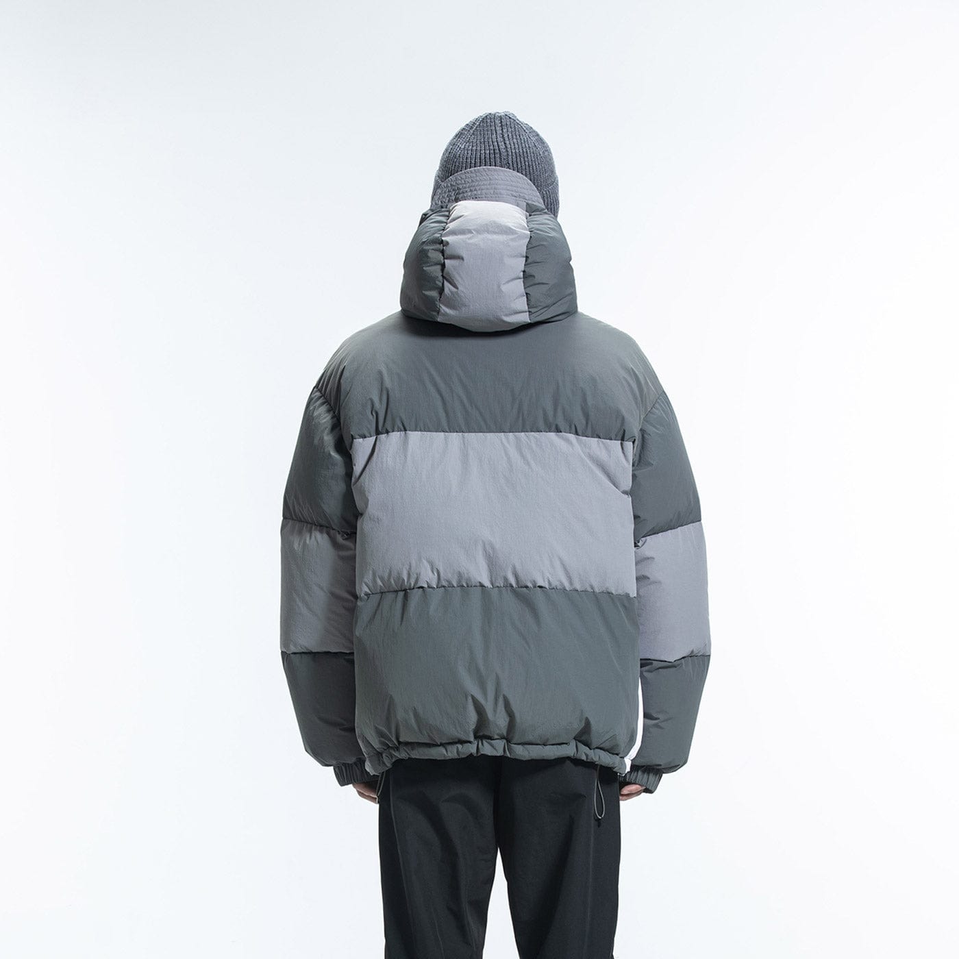 ENSHADOWER Patchwork Down Jacket-Jacket-S-Grey-Free Shipping Leatheretro