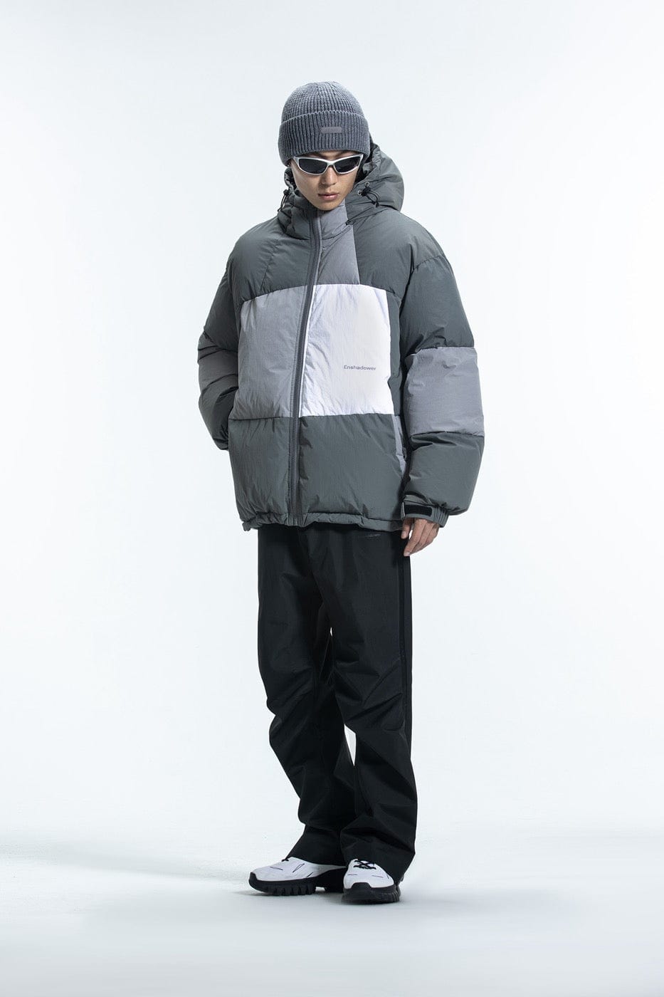 ENSHADOWER Patchwork Down Jacket-Jacket-S-Grey-Free Shipping Leatheretro