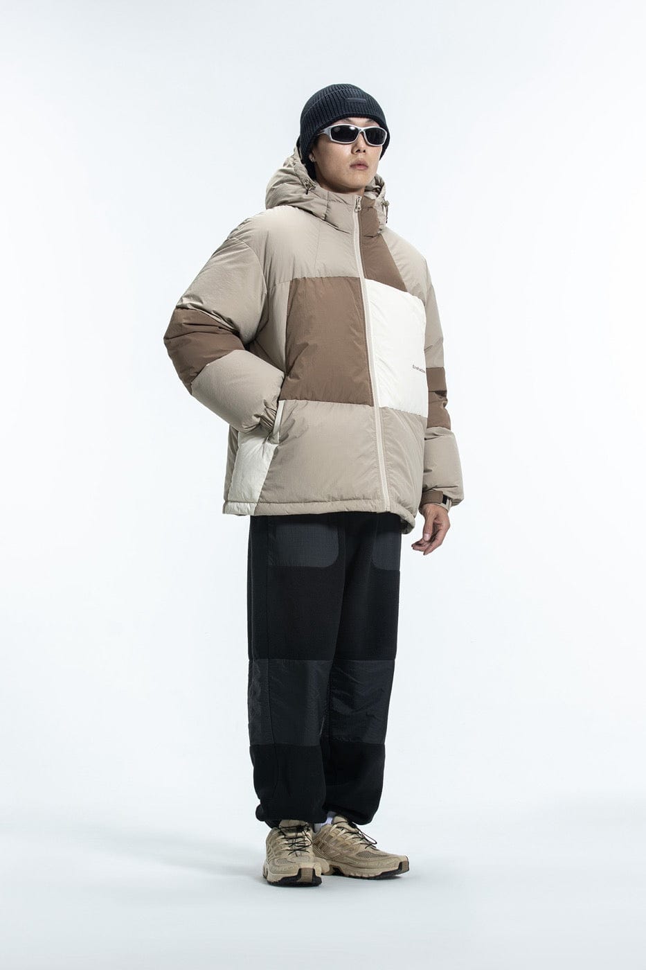 ENSHADOWER Patchwork Down Jacket-Jacket-S-Grey-Free Shipping Leatheretro