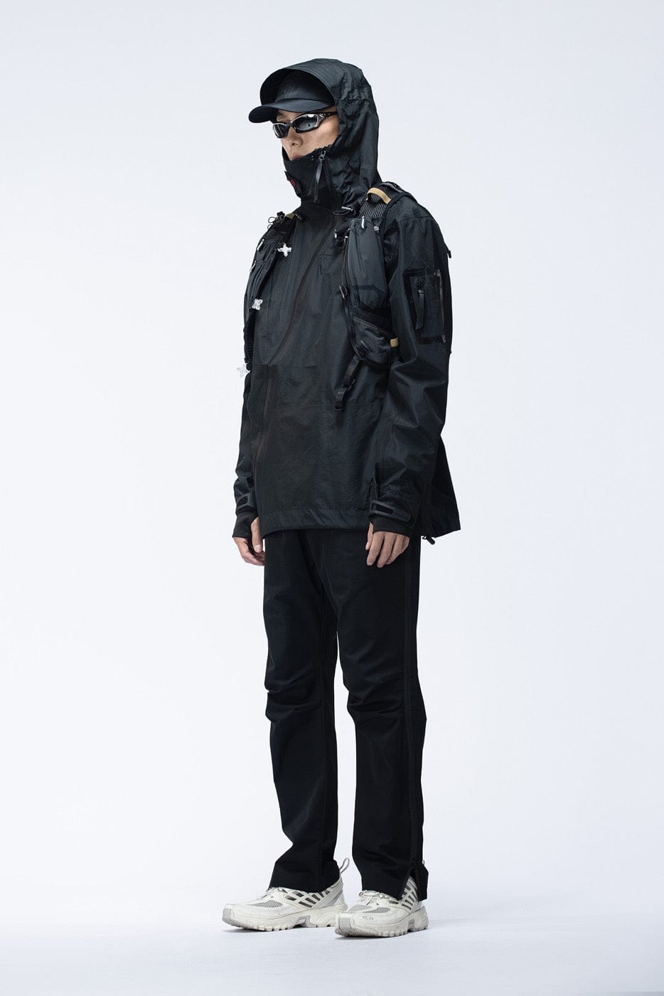 ENSHADOWER Side Zippers Crinkled Water-Proof Pants-Pants-S-Grey-Free Shipping Leatheretro