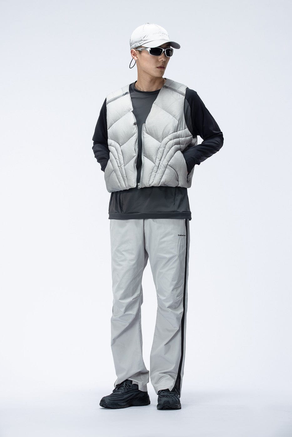 ENSHADOWER Side Zippers Crinkled Water-Proof Pants-Pants-S-Grey-Free Shipping Leatheretro