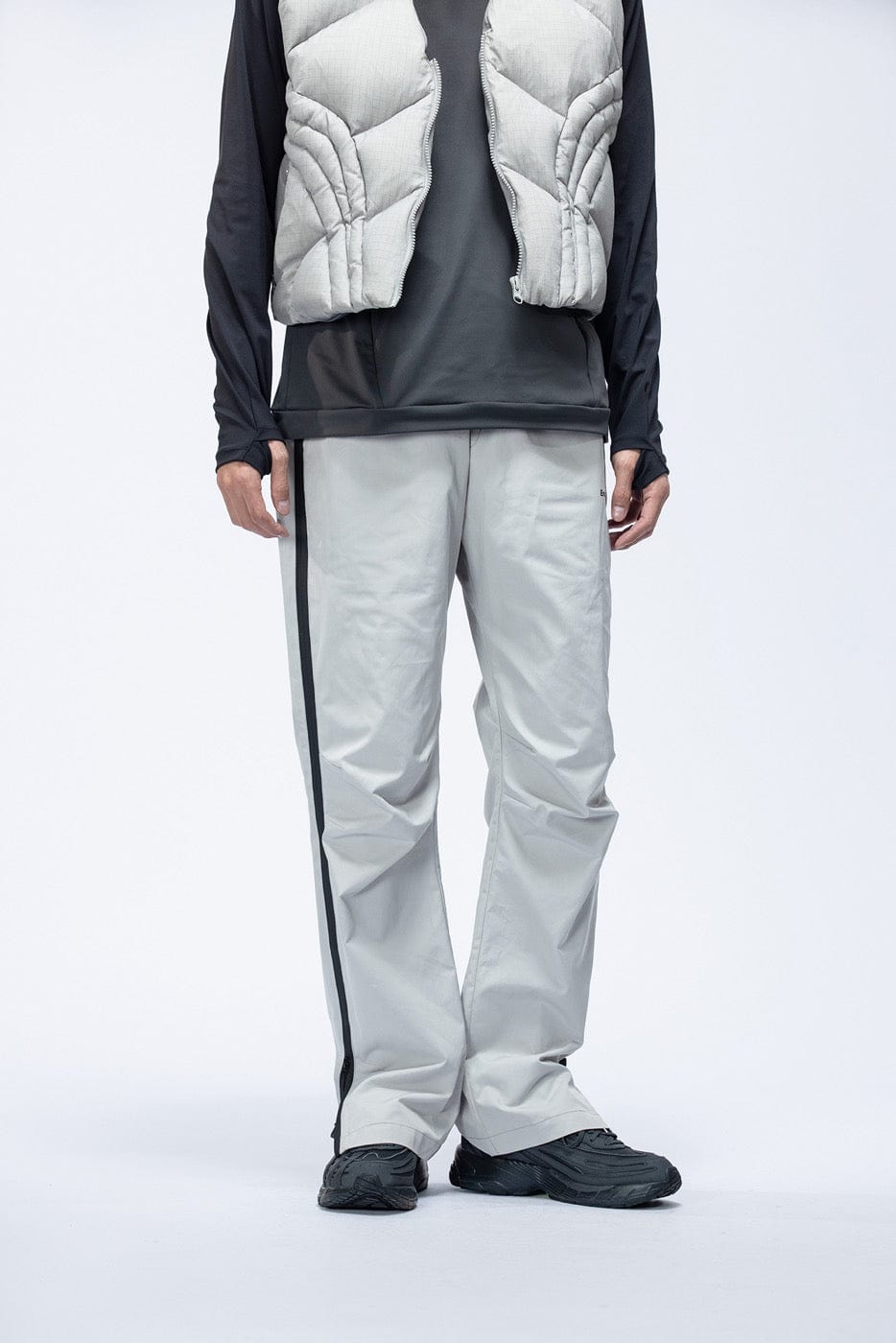 ENSHADOWER Side Zippers Crinkled Water-Proof Pants-Pants-S-Grey-Free Shipping Leatheretro