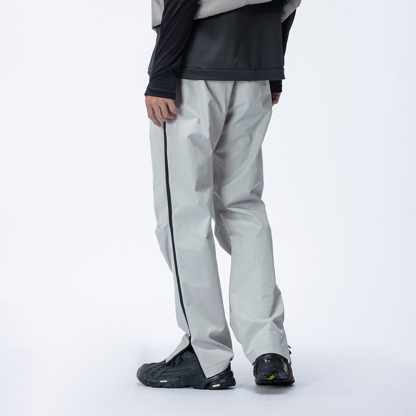 ENSHADOWER Side Zippers Crinkled Water-Proof Pants-Pants-S-Grey-Free Shipping Leatheretro