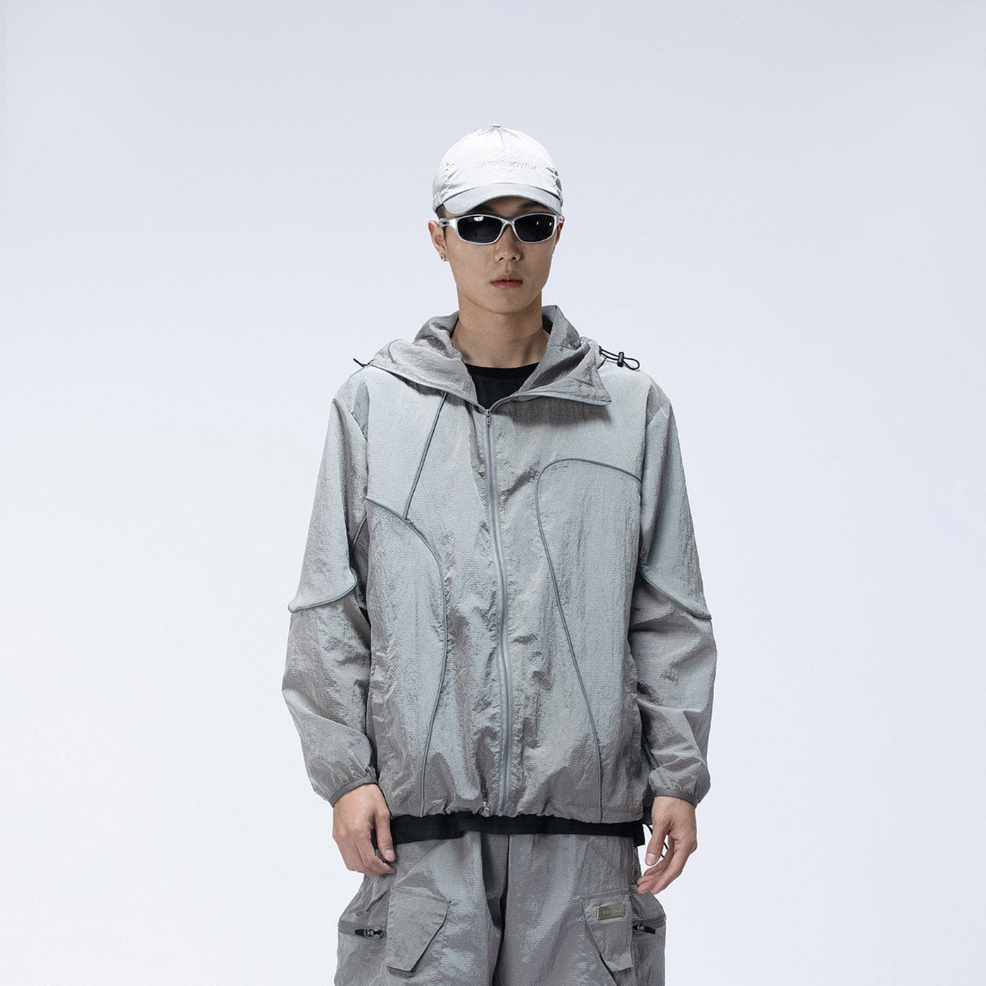 ENSHADOWER Reflective Stripes UV-Protection Crinkled Jacket-Jacket-S-Grey-Free Shipping Leatheretro