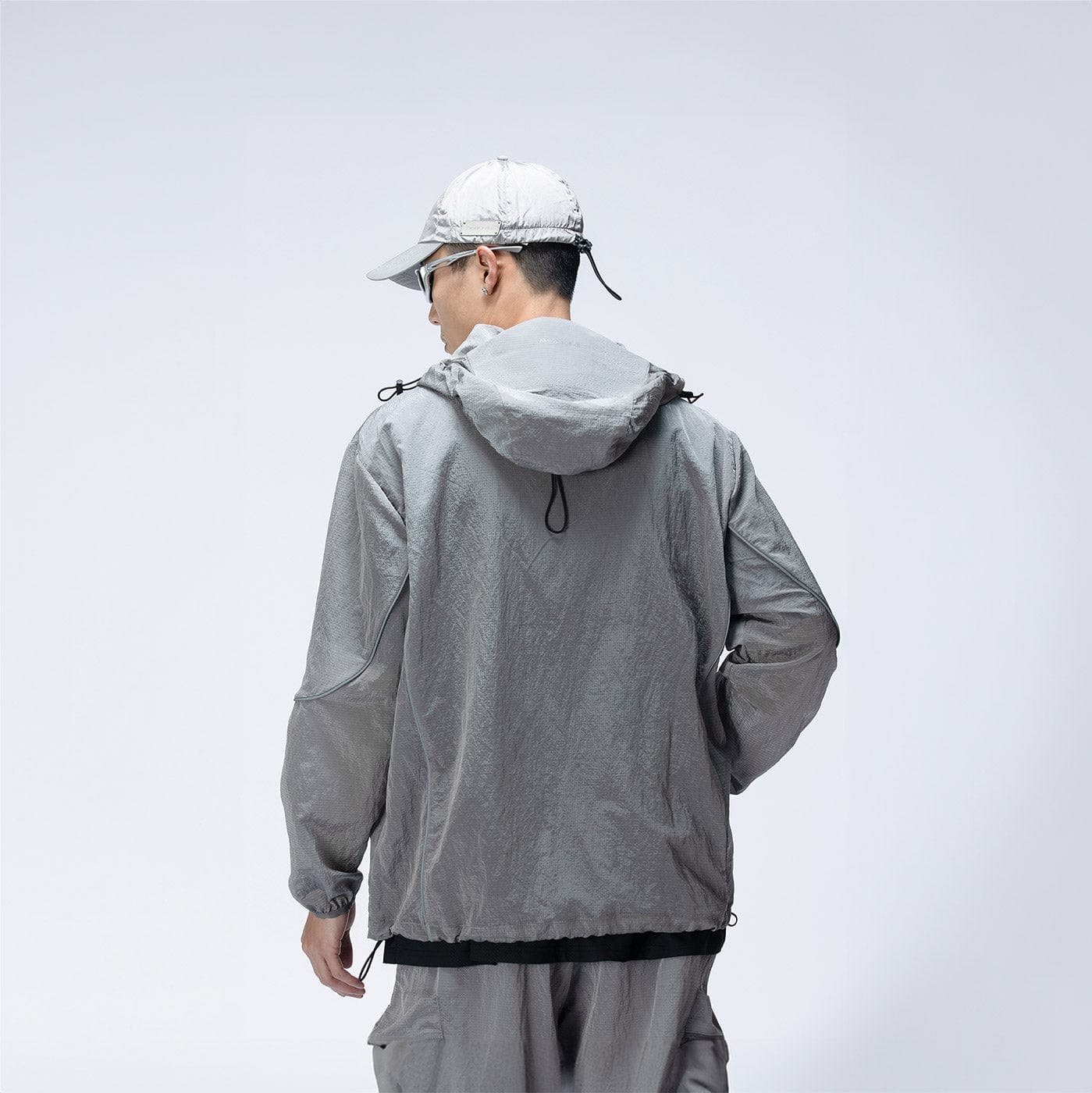 ENSHADOWER Reflective Stripes UV-Protection Crinkled Jacket-Jacket-S-Grey-Free Shipping Leatheretro