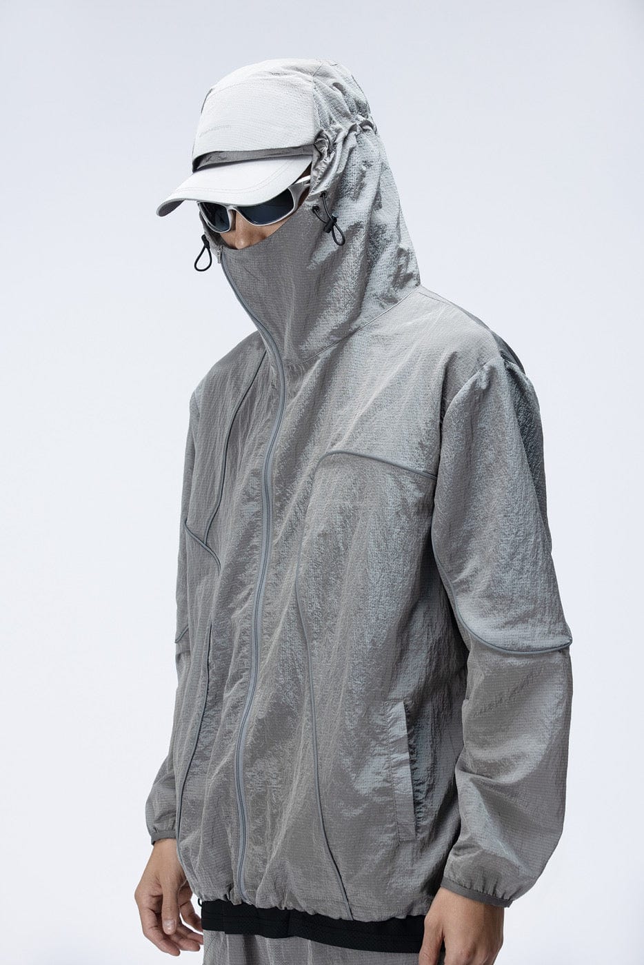 ENSHADOWER Reflective Stripes UV-Protection Crinkled Jacket-Jacket-S-Grey-Free Shipping Leatheretro