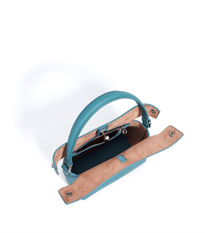 Bucket Bamboo Bag – Stylish & Versatile Crossbody Tote for Women-Tote Bags-denim blue-Free Shipping Leatheretro