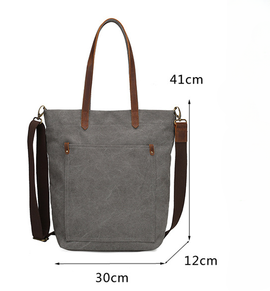 Fashion Large Storage Canvas Tote Handbags 0255-Handbags-Black-Free Shipping Leatheretro