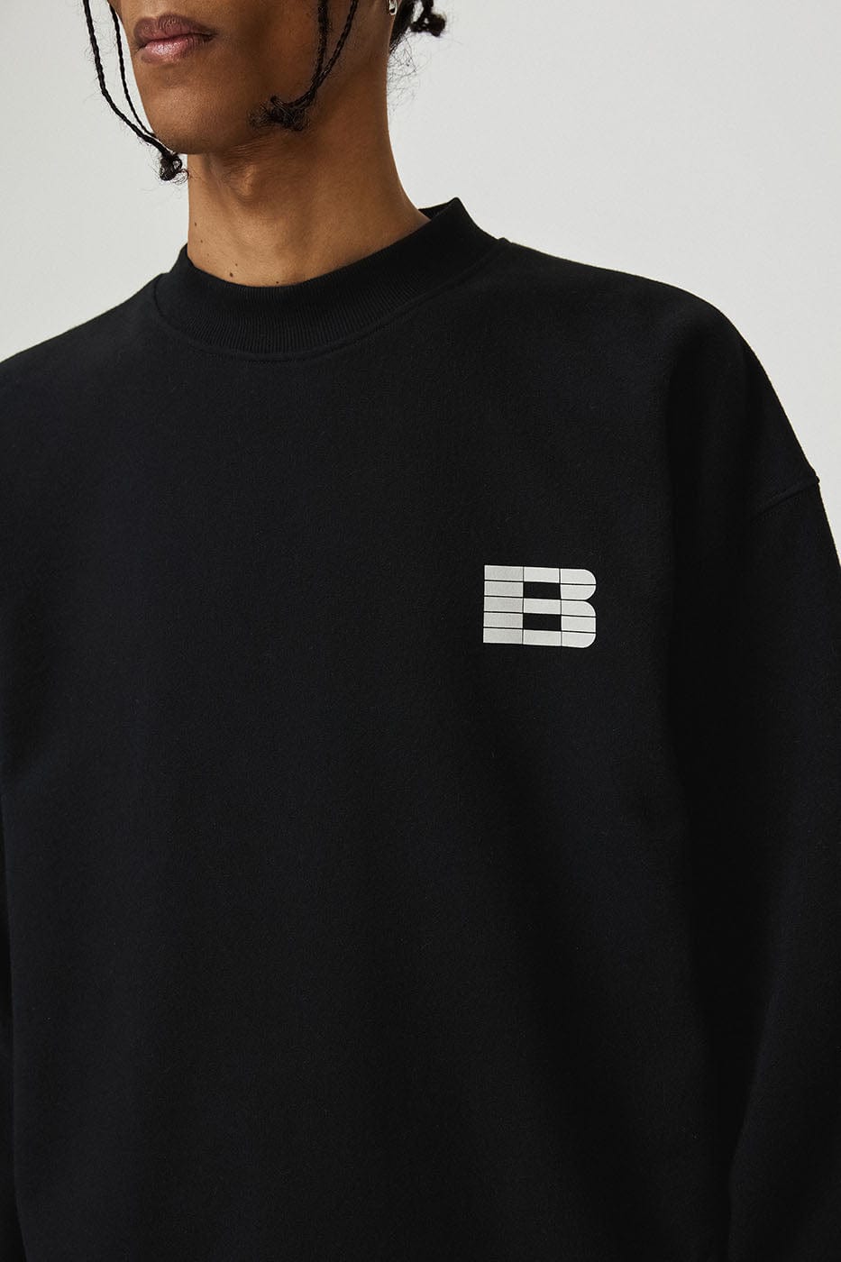 BONELESS Essential Plaid B LOGO Sweatshirt-Sweatshirt-S-Apricot-Free Shipping Leatheretro