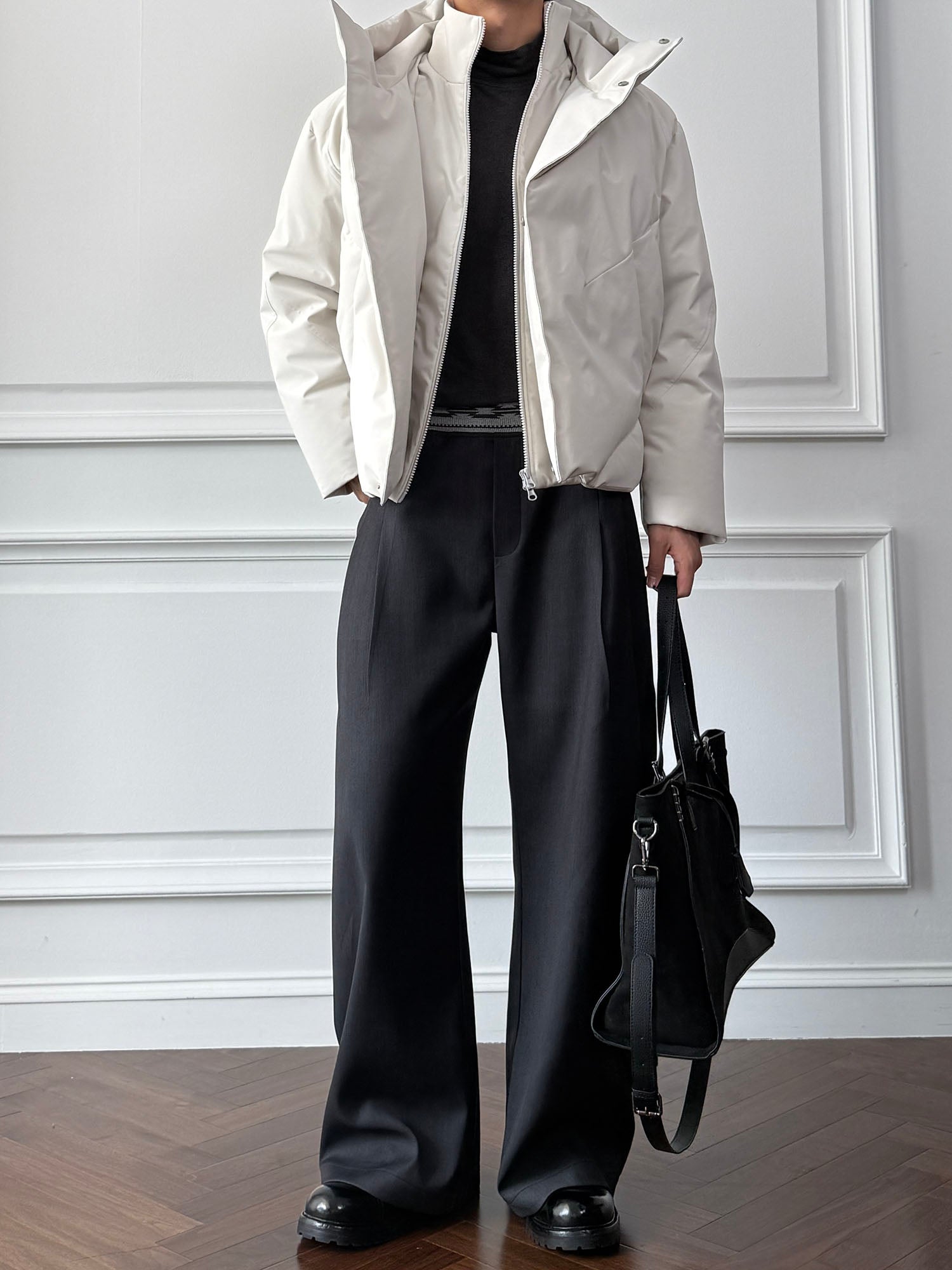 CATSSTAC Essential Panel Double-Layered Down Jacket-Jacket-M (Preorder)-White-Free Shipping Leatheretro