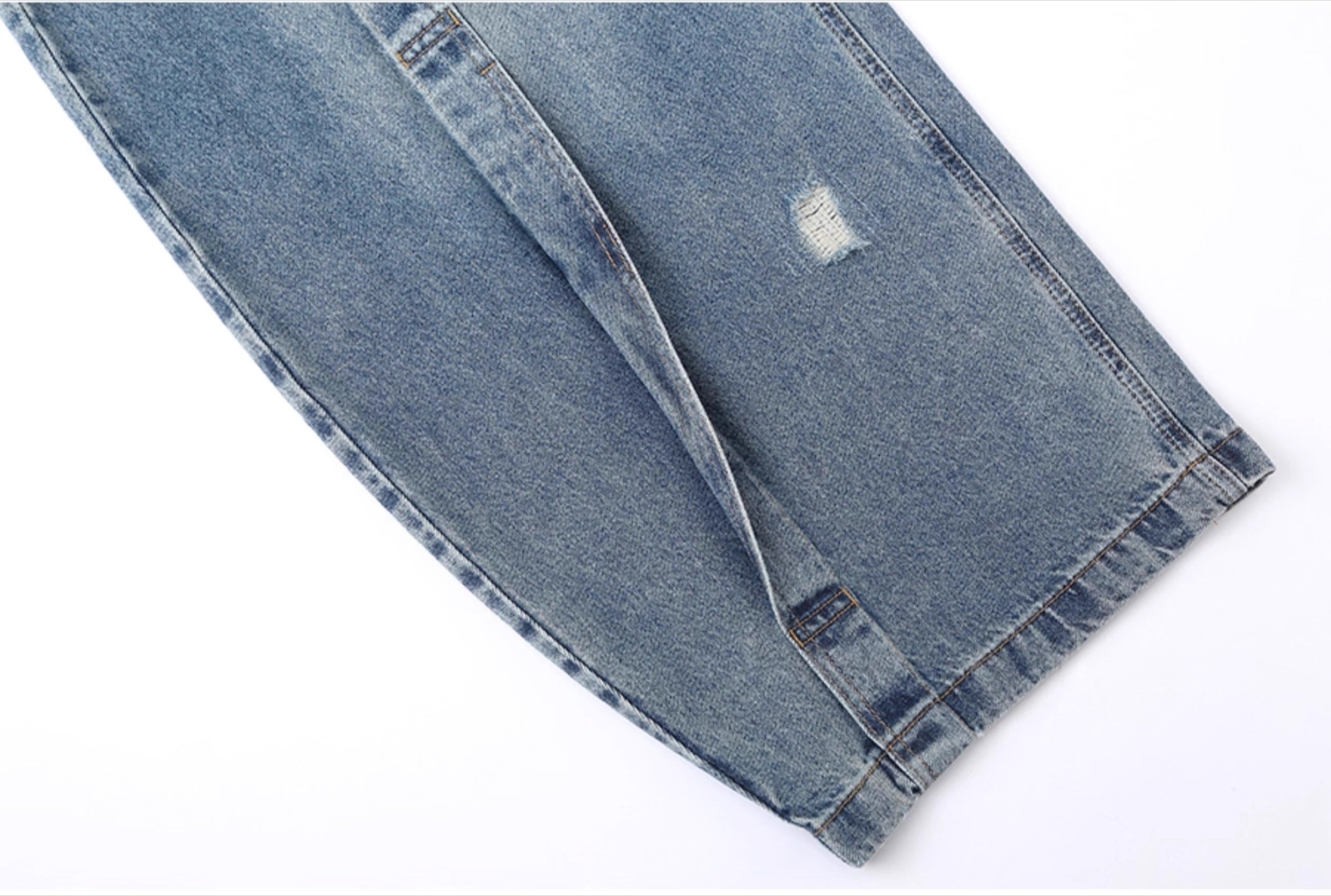 CLP Men's Distressed Cargo Jeans-Blue-M-Free Shipping Leatheretro