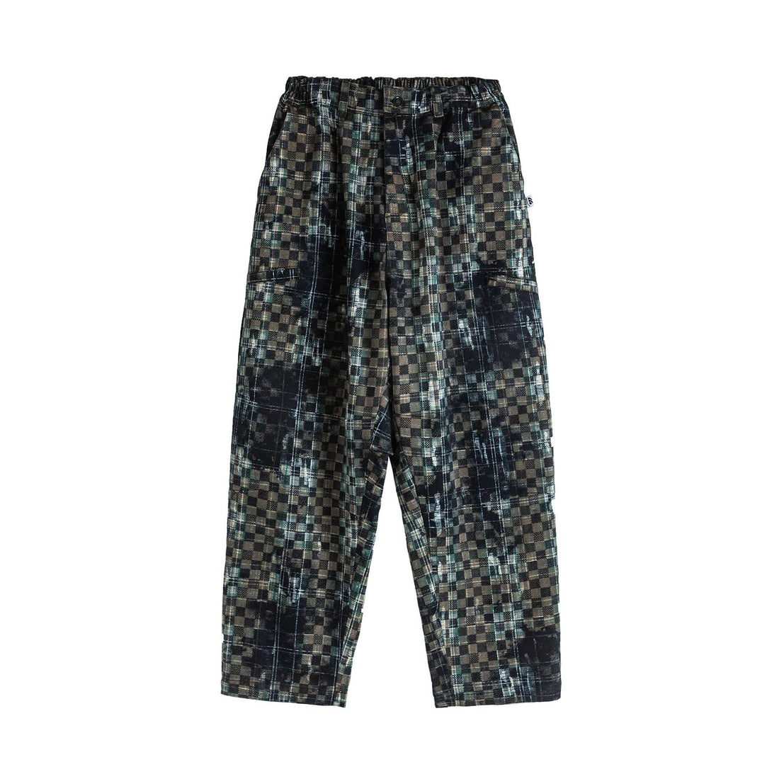 ME DA IGUAL Tie-Dye Washed Camo Checks Elastic Pants-Pants-M-Free Shipping Leatheretro