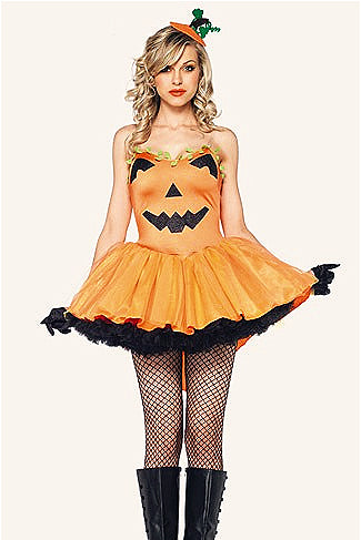 Pumpkin Party Dress Adult Cosplay Halloween Costume