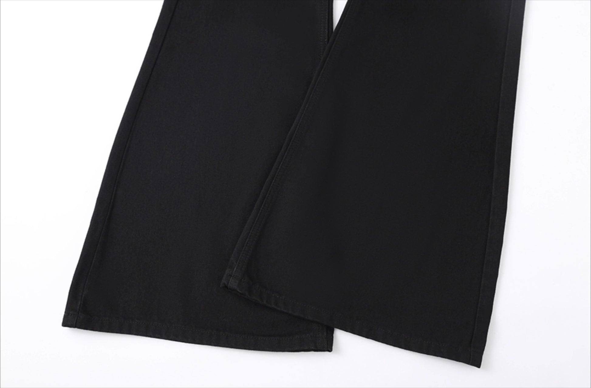 CLP Men's Extra Long Flared Denim Jeans-Black-S-Free Shipping Leatheretro