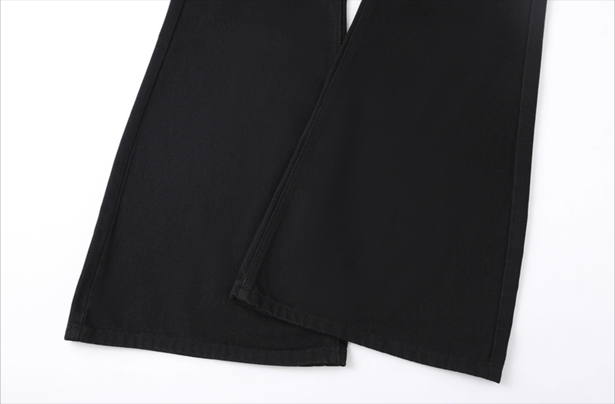 CLP Men's Extra Long Flared Denim Jeans-Black-S-Free Shipping Leatheretro