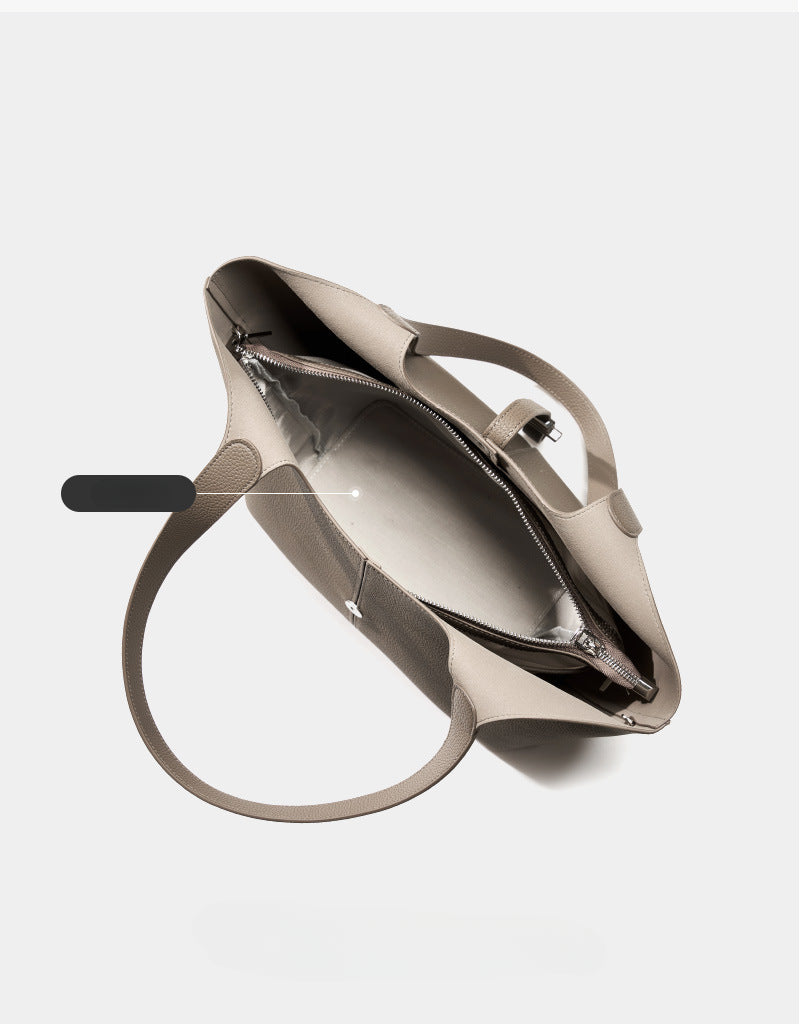 Premium Genuine Leather Bell Tote Bag-Handbags-Black-Free Shipping Leatheretro