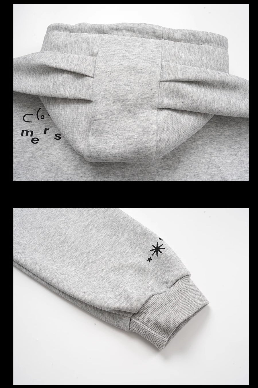 CLP Men's Gray Cartoon Rabbit Print Hooded Sweatshirt Jacket-Gray-S-Free Shipping Leatheretro