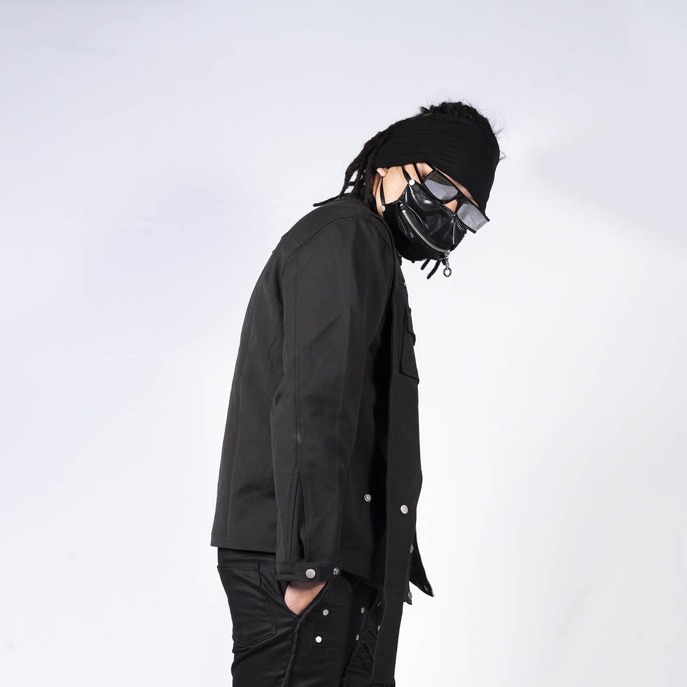 INSIDE OUT Arc Paneled Rivet Jacket-Jacket-S-Free Shipping Leatheretro