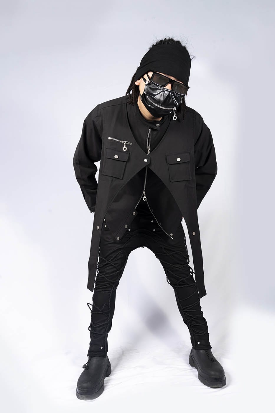 INSIDE OUT Arc Paneled Rivet Jacket-Jacket-S-Free Shipping Leatheretro