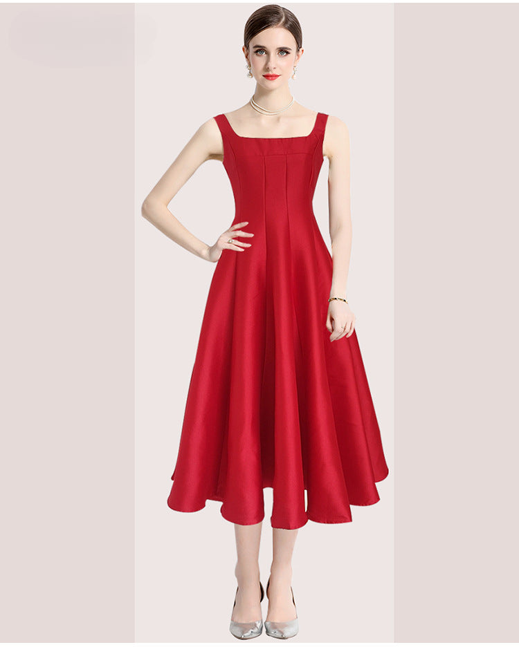 Vintage Simple Ball Evening Party Dresses-Dresses-Wine Red-2XL-Free Shipping Leatheretro