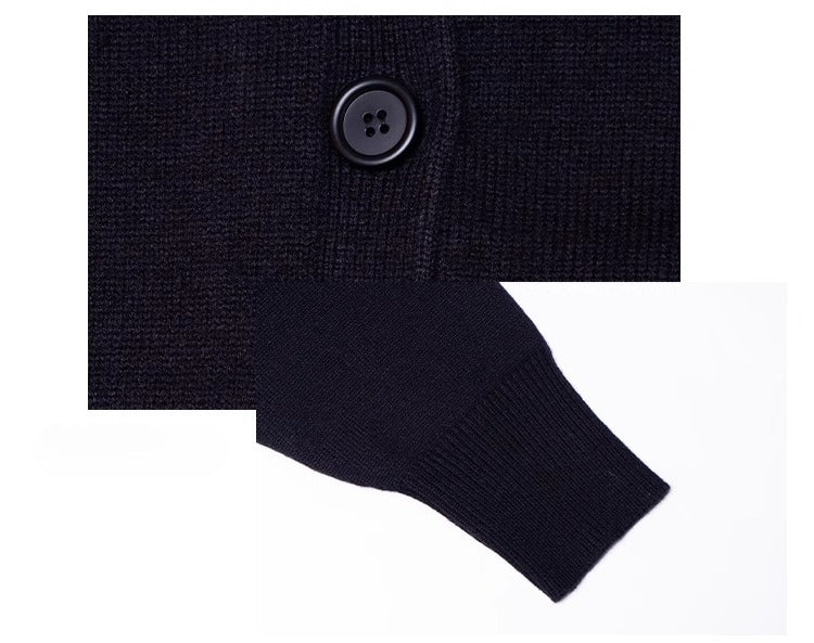 CLP Butterfly Love Beaded Cardigan - Oversized Knit Sweater-Black-Short- Three Buttons-Free Shipping Leatheretro