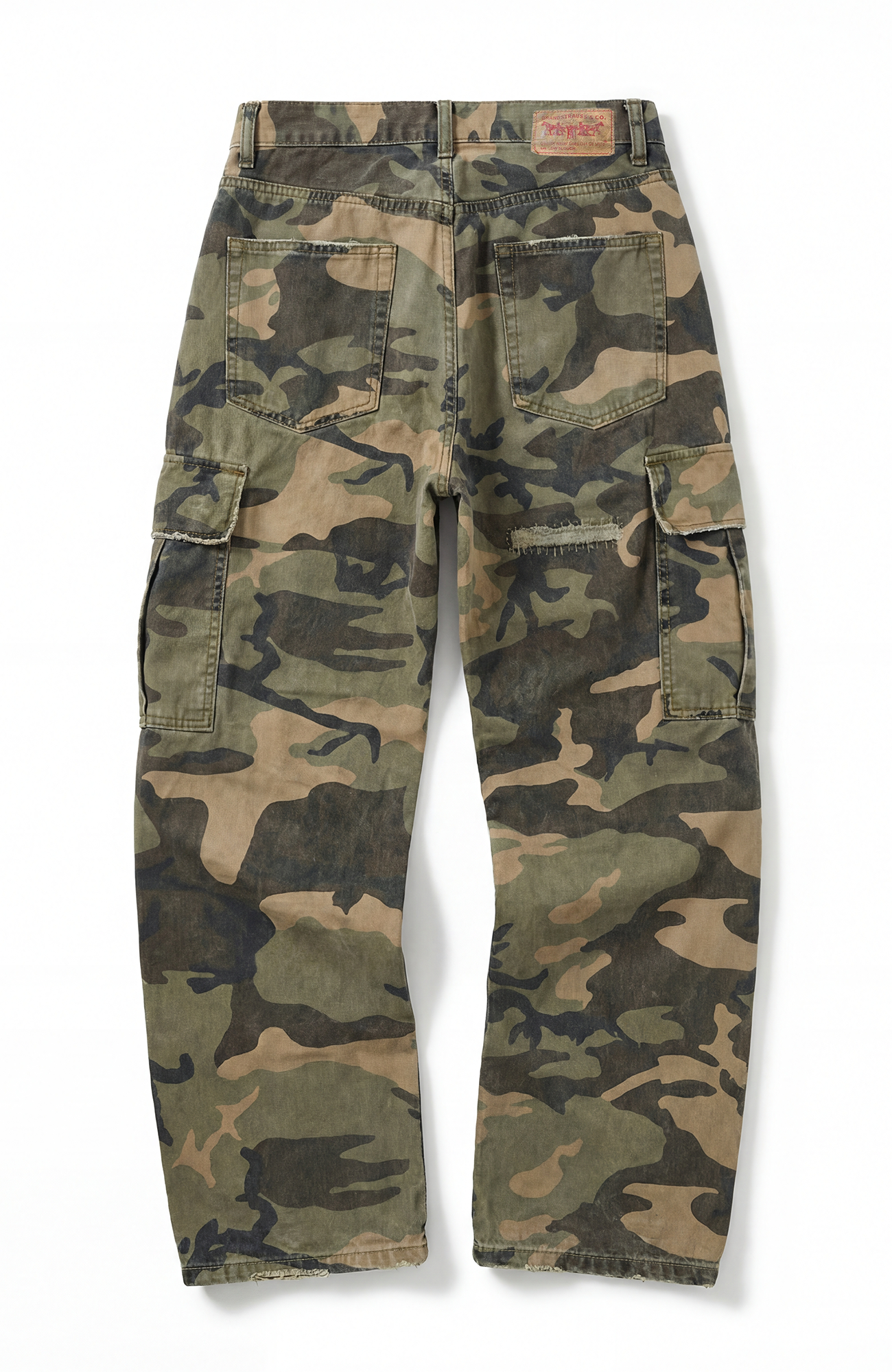 NEIGBORL Straight-Leg Camo Cargo Pants-Pants-S-Free Shipping Leatheretro