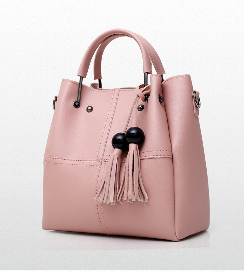 Large Capacity Mother & Daughter Faux Leather Shoulder Bags Tote Bag 3-Piece Set-Red-Free Shipping Leatheretro