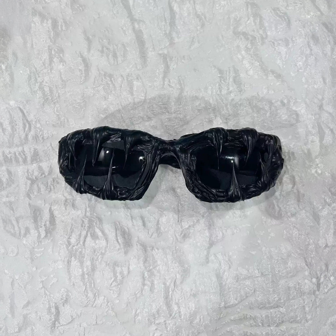 Pi0neeR Venom Melt Dripped Resin Sunglasses Black-Sunglasses-One size-Free Shipping Leatheretro
