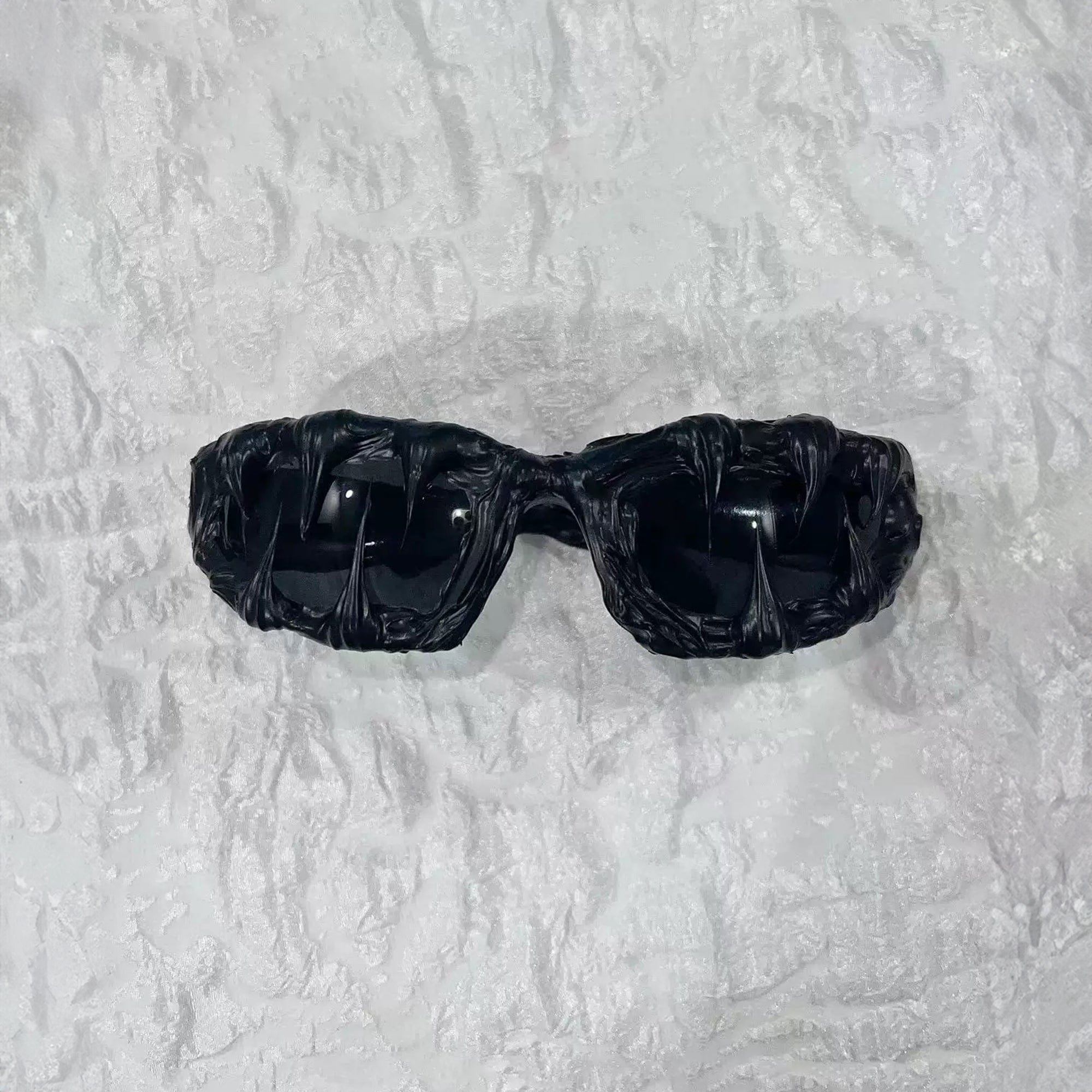 Pi0neeR Venom Melt Dripped Resin Sunglasses Black-Sunglasses-One size-Free Shipping Leatheretro