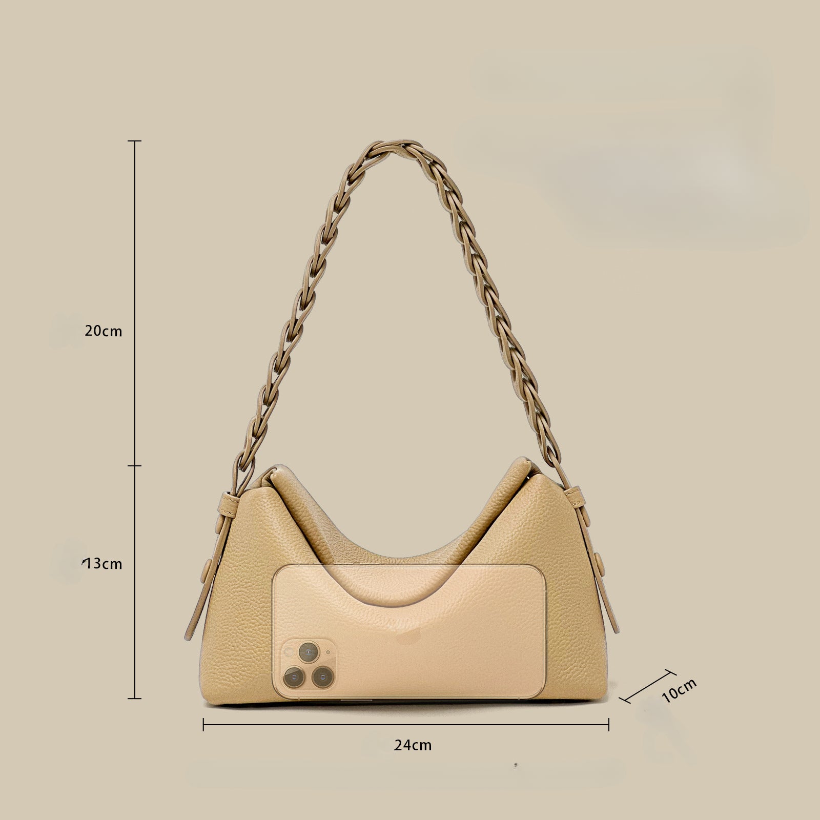 Women's Genuine Top-Grain Leather Underarm Bag-Tote Bags-black-Free Shipping Leatheretro