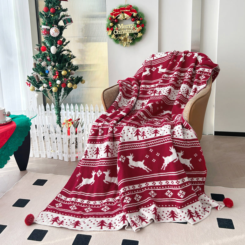 Merry christmas soft knitted blanket-Blankets-A-110x130cm-Free Shipping Leatheretro