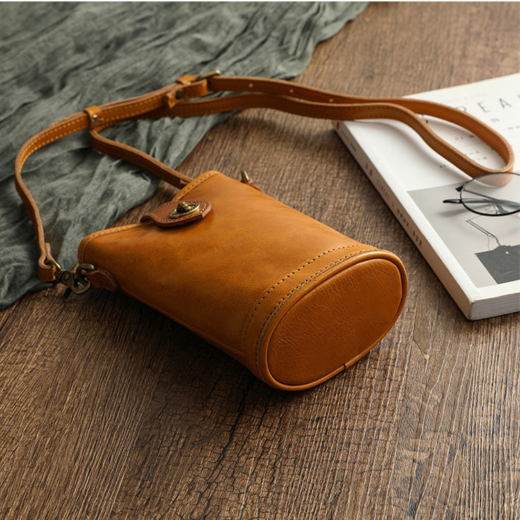Soft Vege Tanned Leather Mobile Phone Cases-mobile phone cases-Yellow-Free Shipping Leatheretro