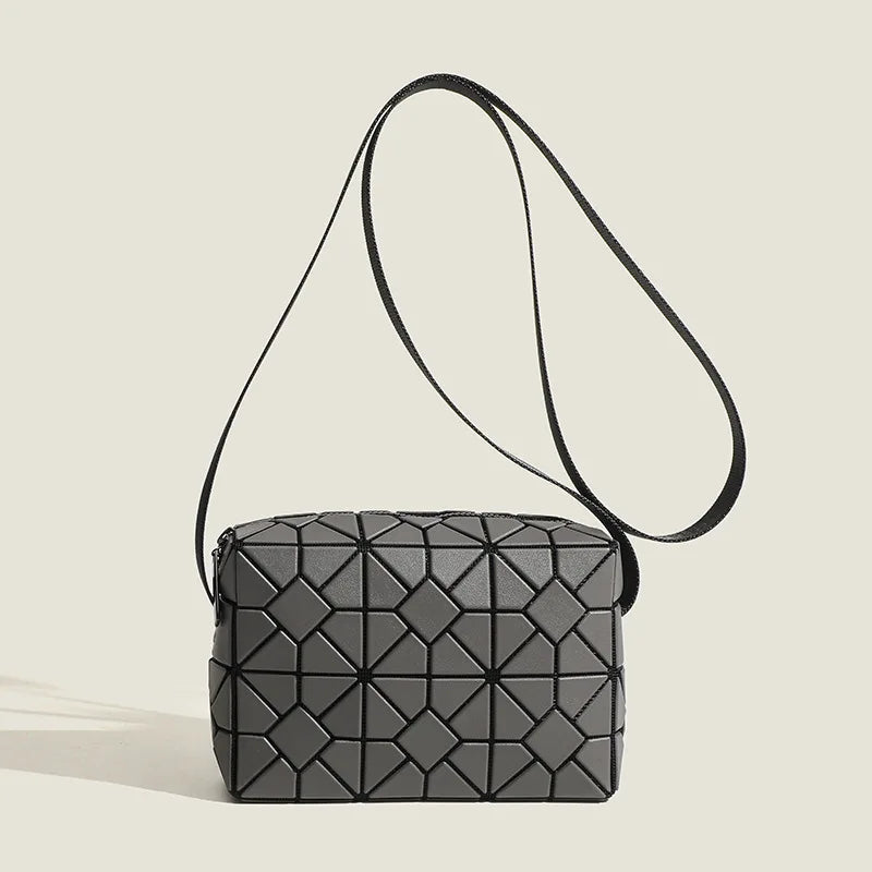 Women Geometry Design Shoulder Handbag - Geometric Luxury Crossbody Bag-Gray-Free Shipping Leatheretro