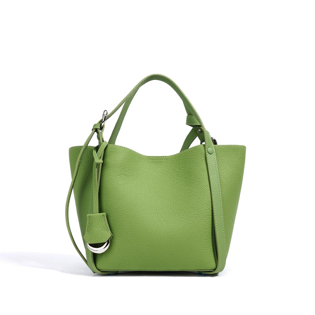 Genuine Leather Large Capacity Women's Bucket Handbag-Handbags-Green-Free Shipping Leatheretro