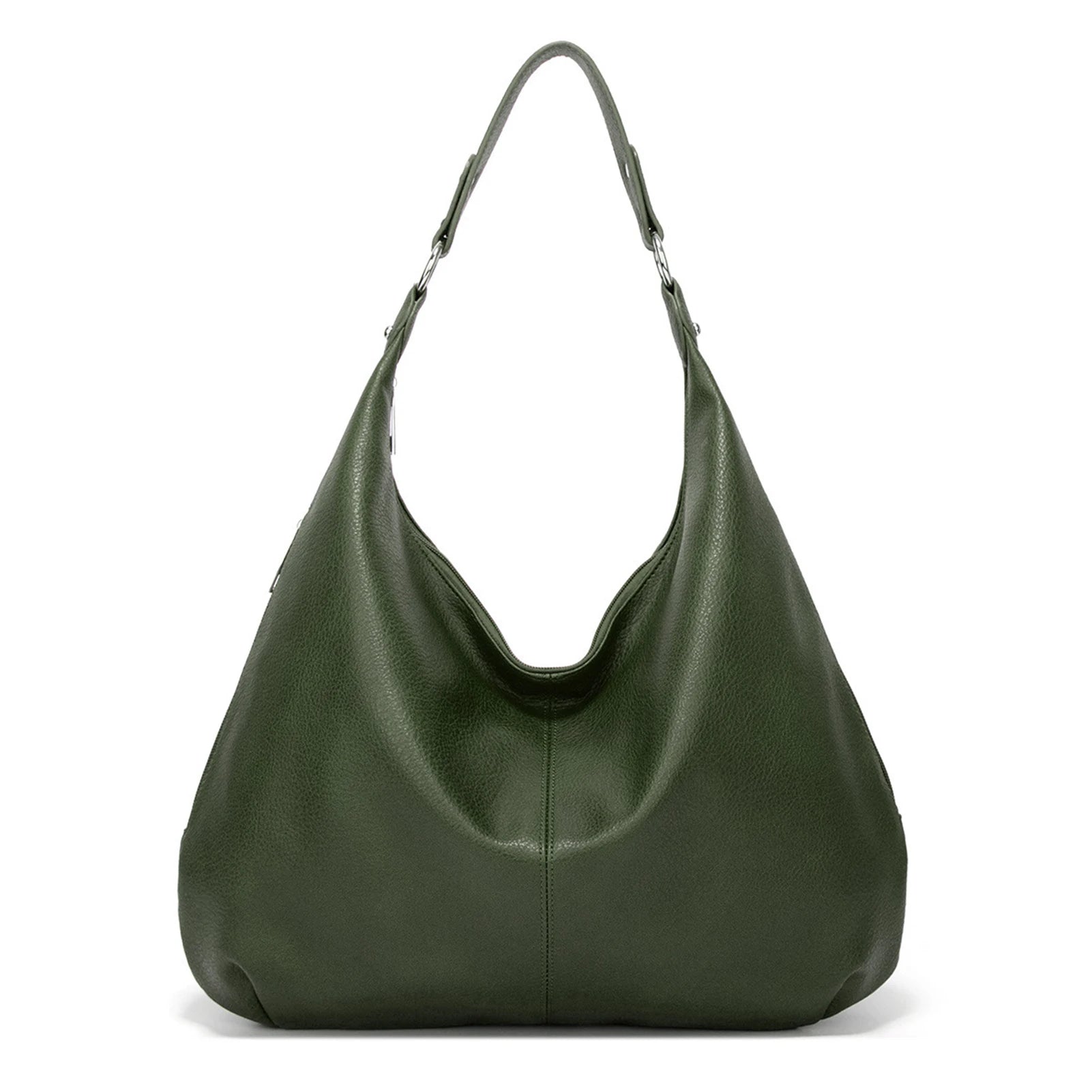 Fashion Hobo Bags for Women Soft Slouchy Bag-Tote Bag-Dark Green-Free Shipping Leatheretro