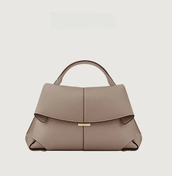 High-End Luxury Leather Smile Bag Designer Handbag with Pleated Design-Handbags-Gray-Free Shipping Leatheretro
