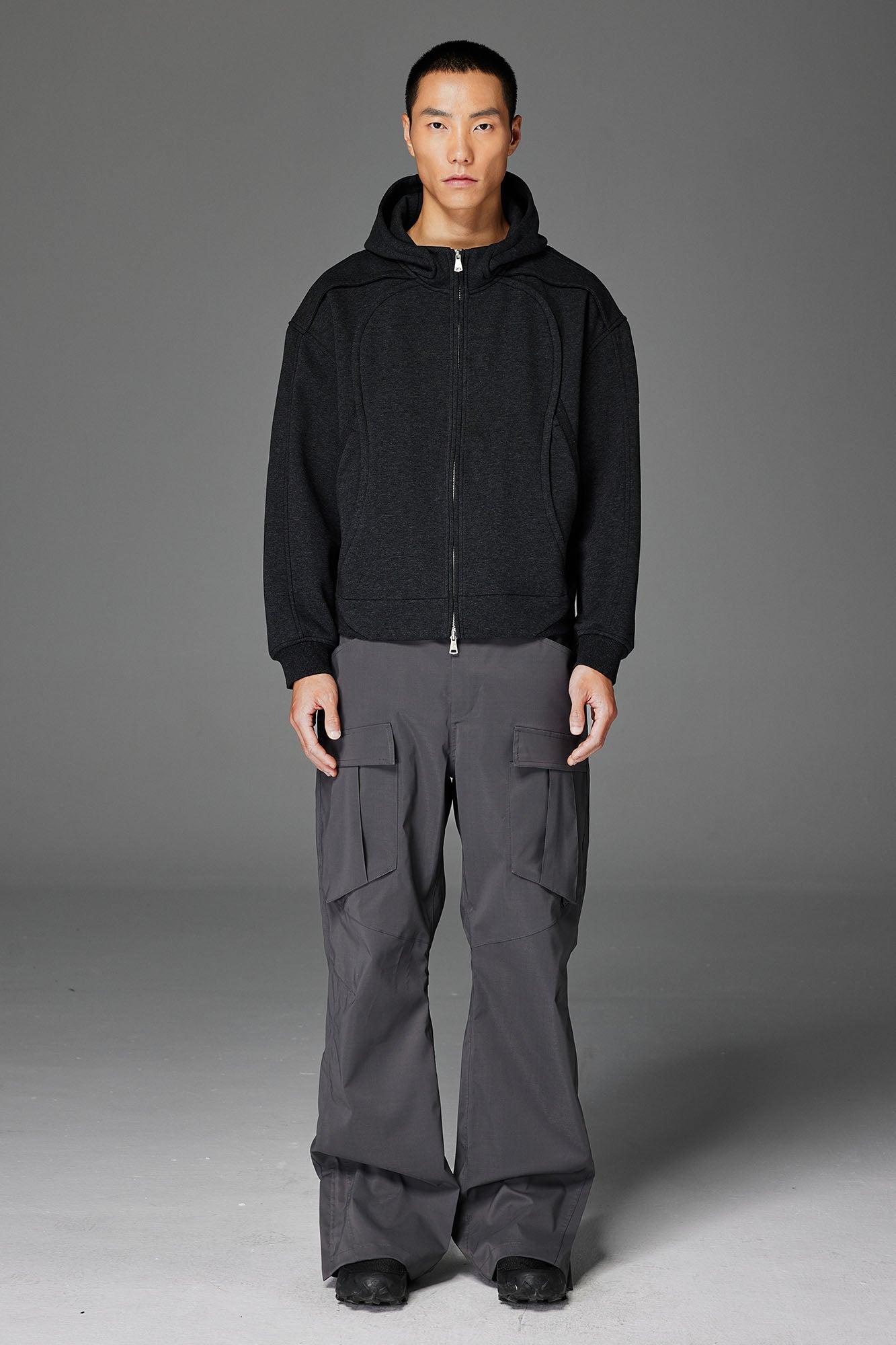 CATSSTAC Curved Panel Double-Zip Hoodie-Jacket-M-Free Shipping Leatheretro