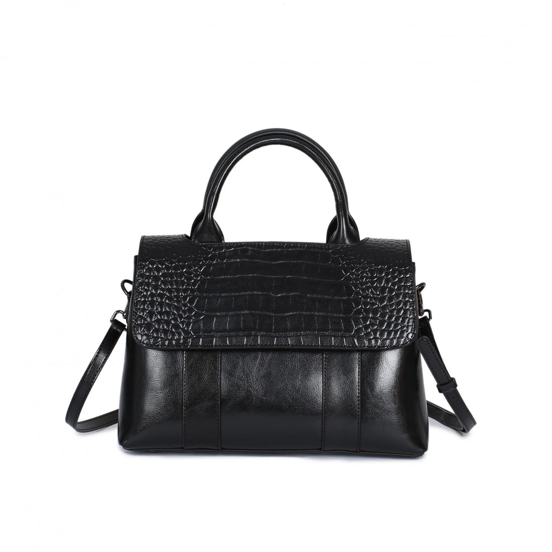 Women's Crossbody Shoulder Bag - Crocodile Pattern Sandwich Zipper Bag-Shoulder Bag-Black-Free Shipping Leatheretro